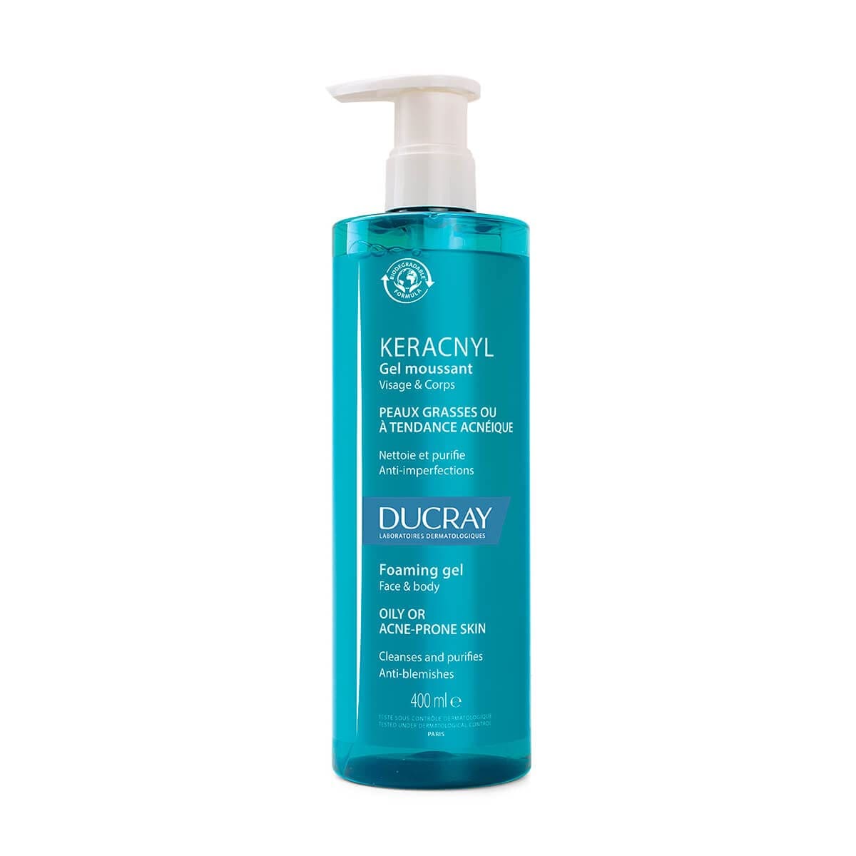 ducray-foaming-gel-400-ml.jpg Ducray Keracnyl Foaming Gel (400 ml) - Image 1